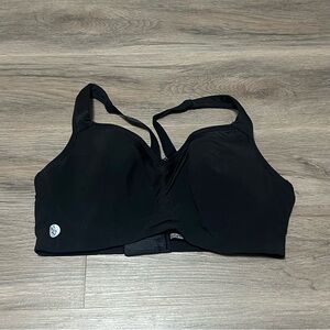 Torrid Active 40D Bra Black Mid Impact Underwire Sports Bra Adjustable Racerback